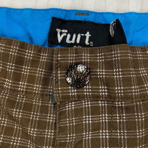Vurt Chino Shorts Men's Size 36 Brown Check Flat Front High Rise Outdoor - Picture 6 of 10